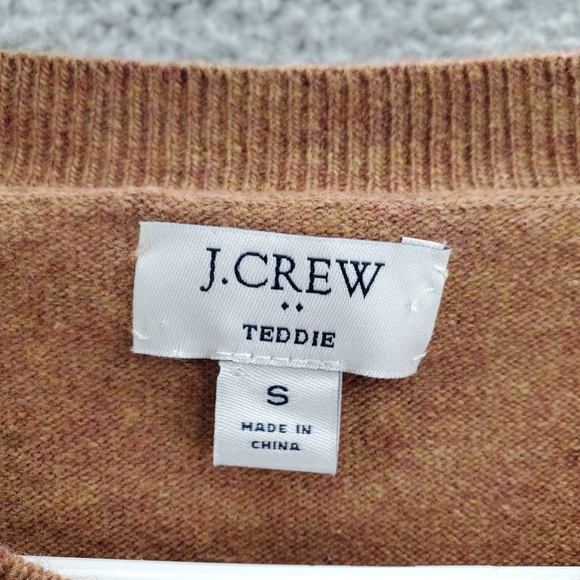 J Crew Teddie Sweater Womens Small Wool Blend Heather Tan Camel Style F5199 - Picture 2 of 11